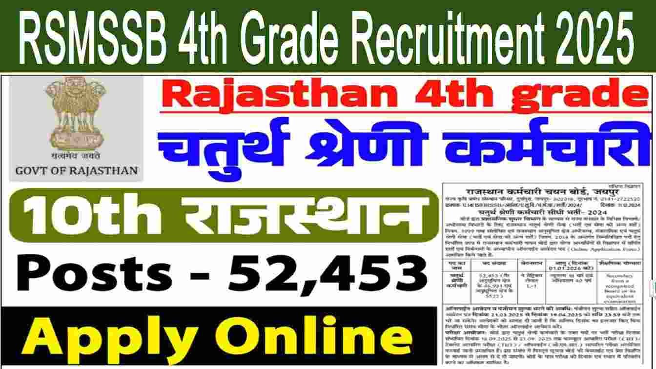 RSMSSB 4th Grade Recruitment 2025